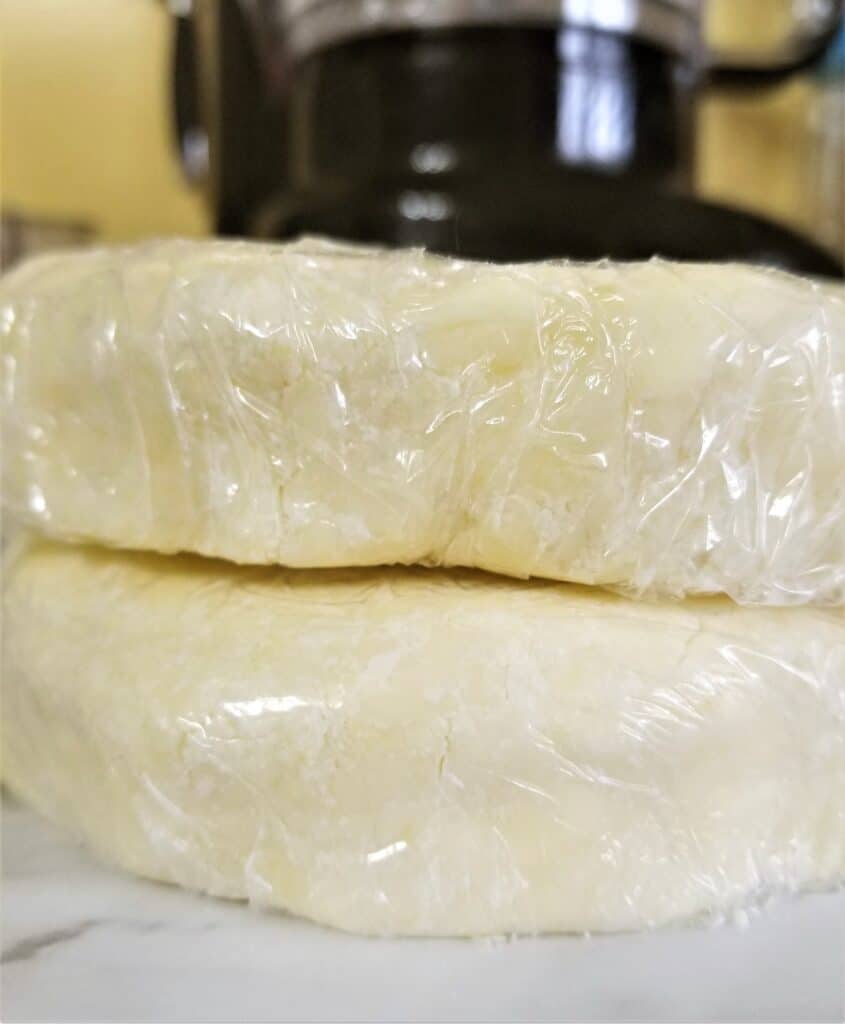 gluten free pie crust wrapped in plastic wrap