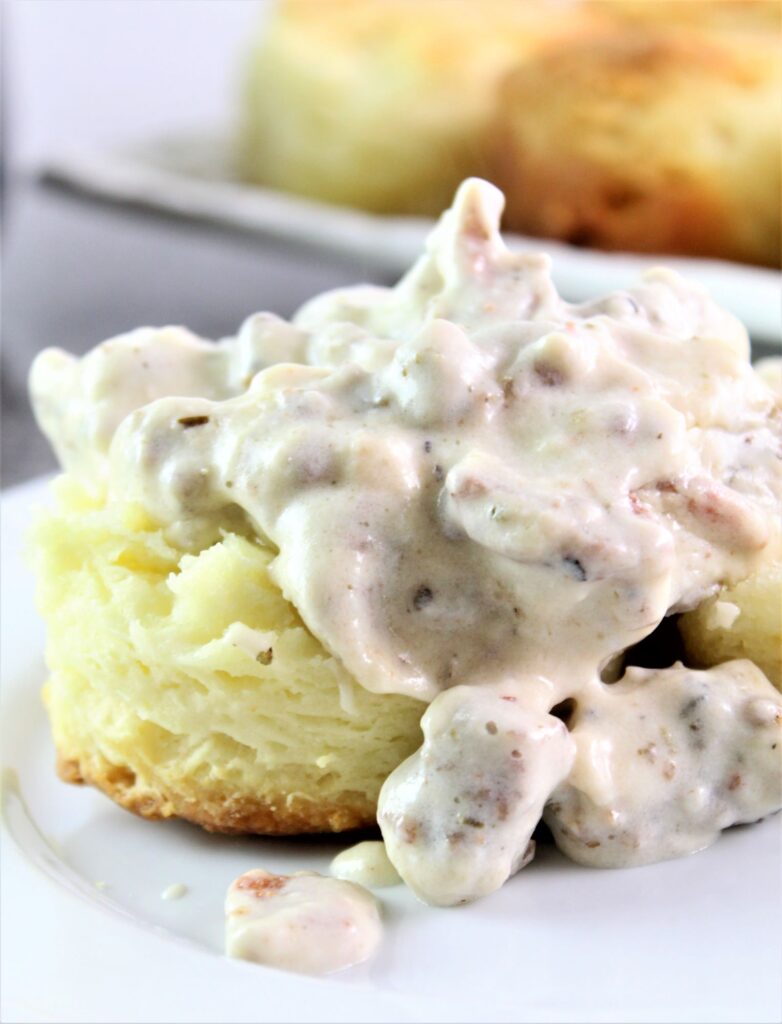 biscuits loaded with sausage gravy