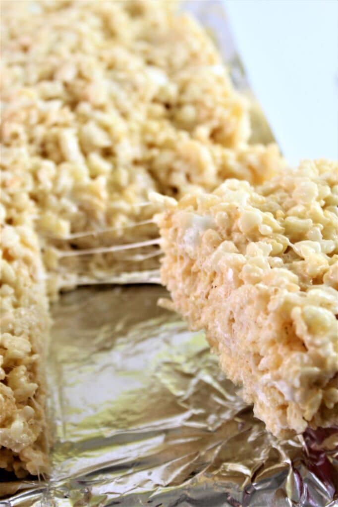 rice crispy treat pulled from the rest