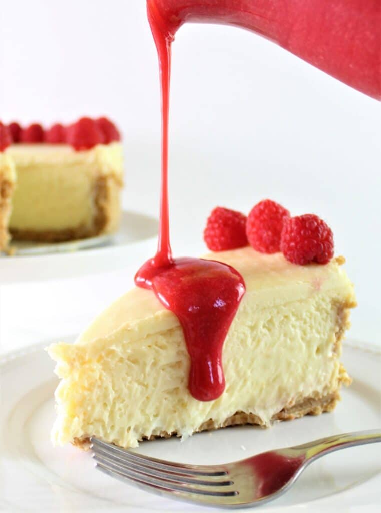 gluten free white chocolate raspberry cheesecake