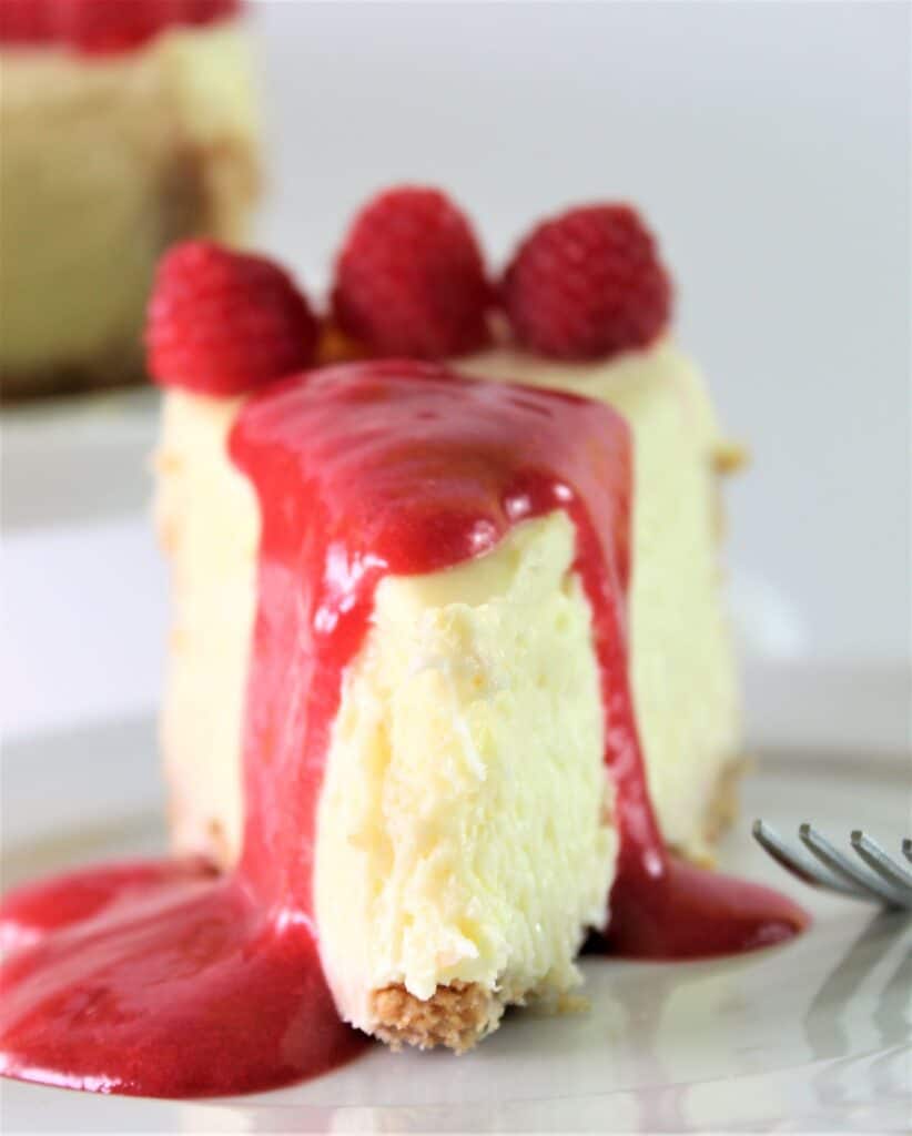 gluten free white chocolate raspberry cheesecake