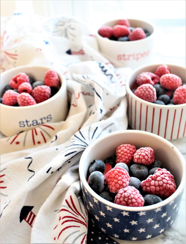 frozen berries in ramekins
