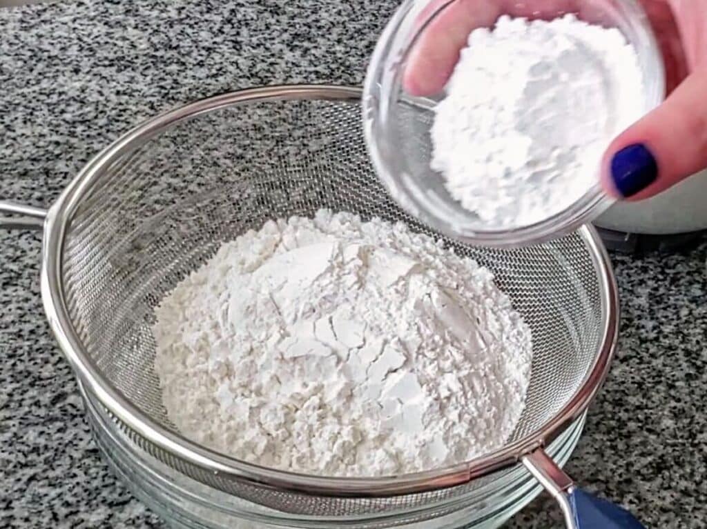 adding cornstarch to gf ap flour and sifting.