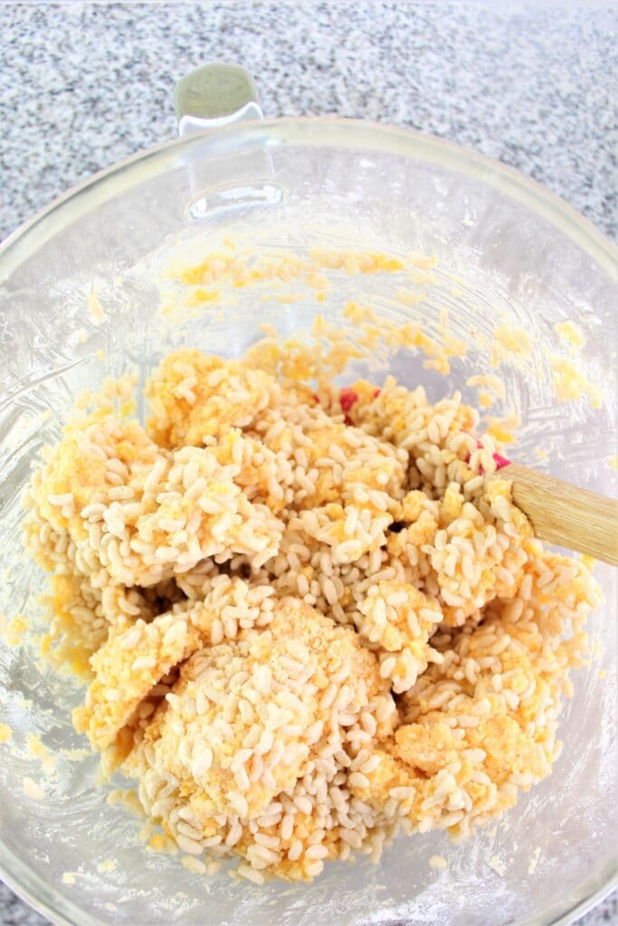 batter for cheese wafers in bowl