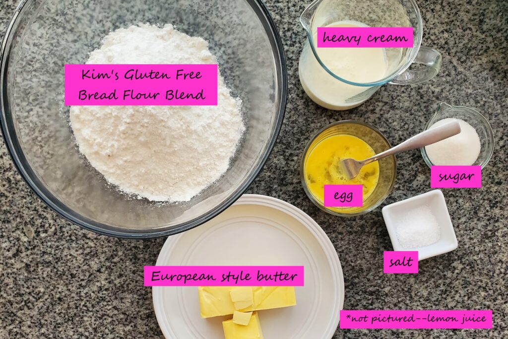 picture of all ingredients needed to make gf puff pastry