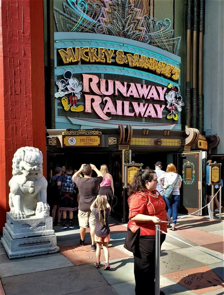 mickey and minnie's runaway railway sign