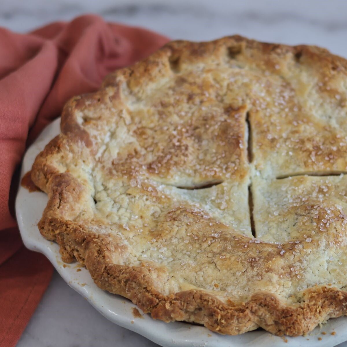 whole baked double crust pie.