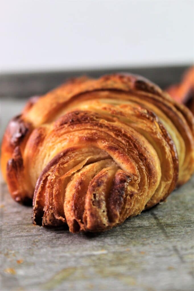 side view of gluten free croissant