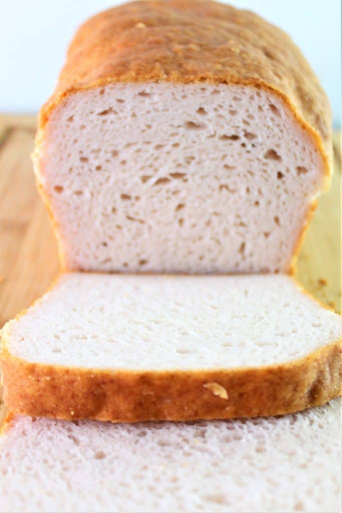 up close of sliced white sandwich bread