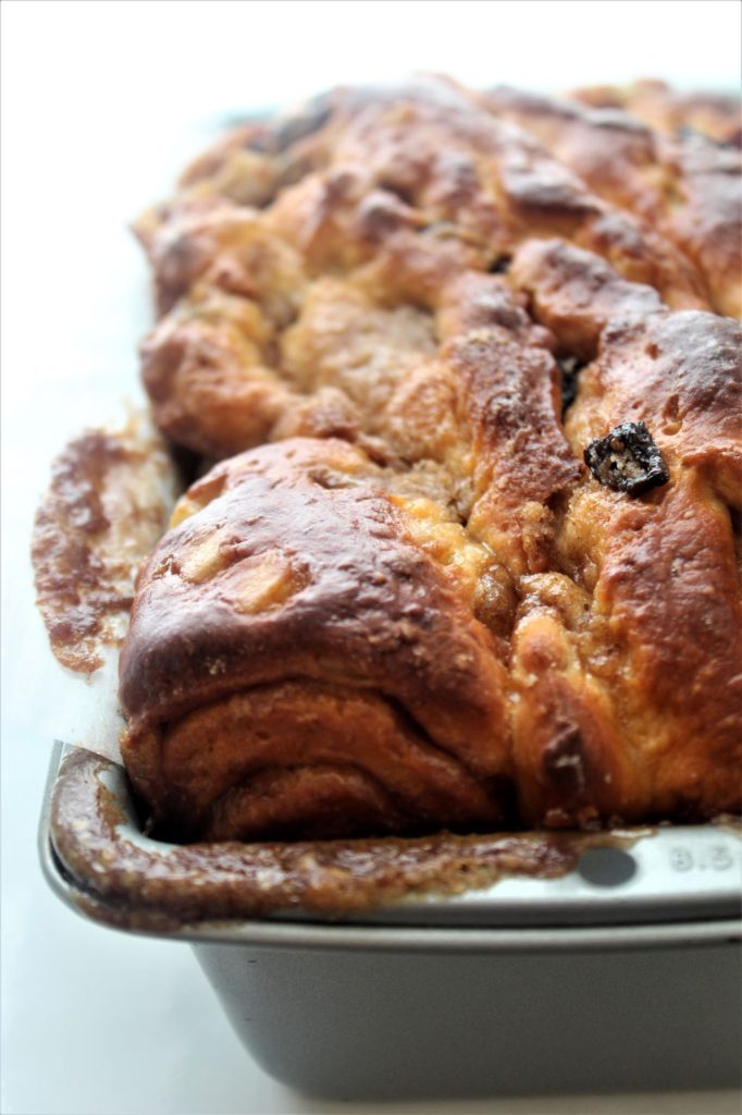 gluten free panettone babka in loaf pan