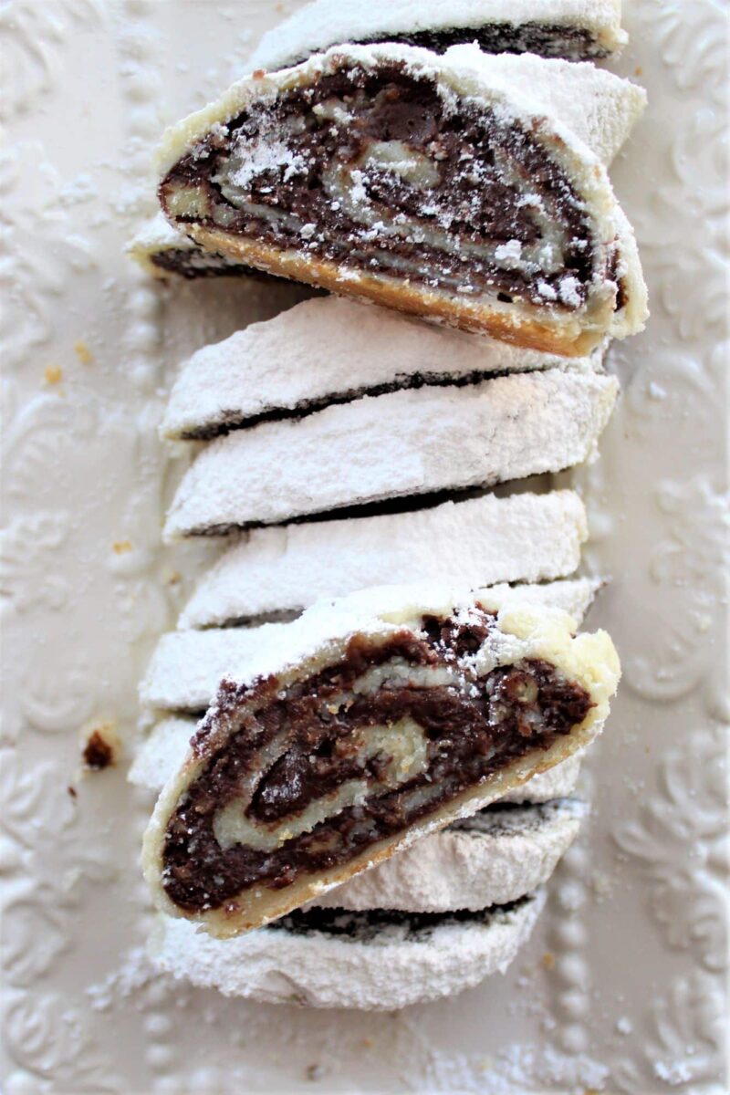 gluten free fudge ribbon cookies on white platter
