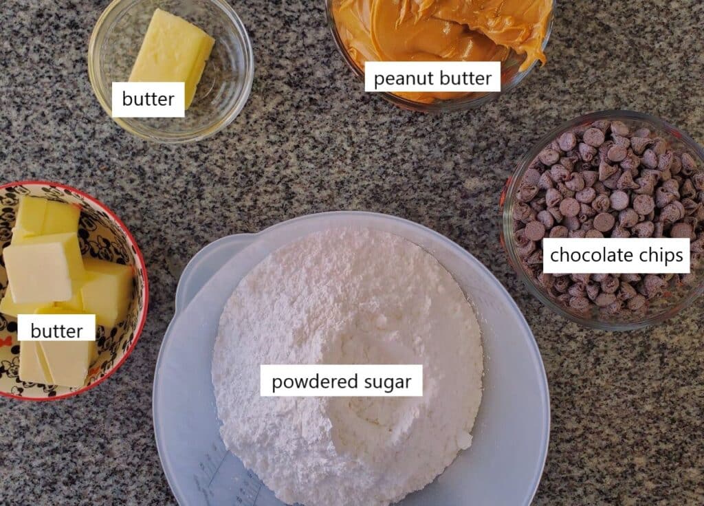 ingredients measured and labeled in individual bowls.