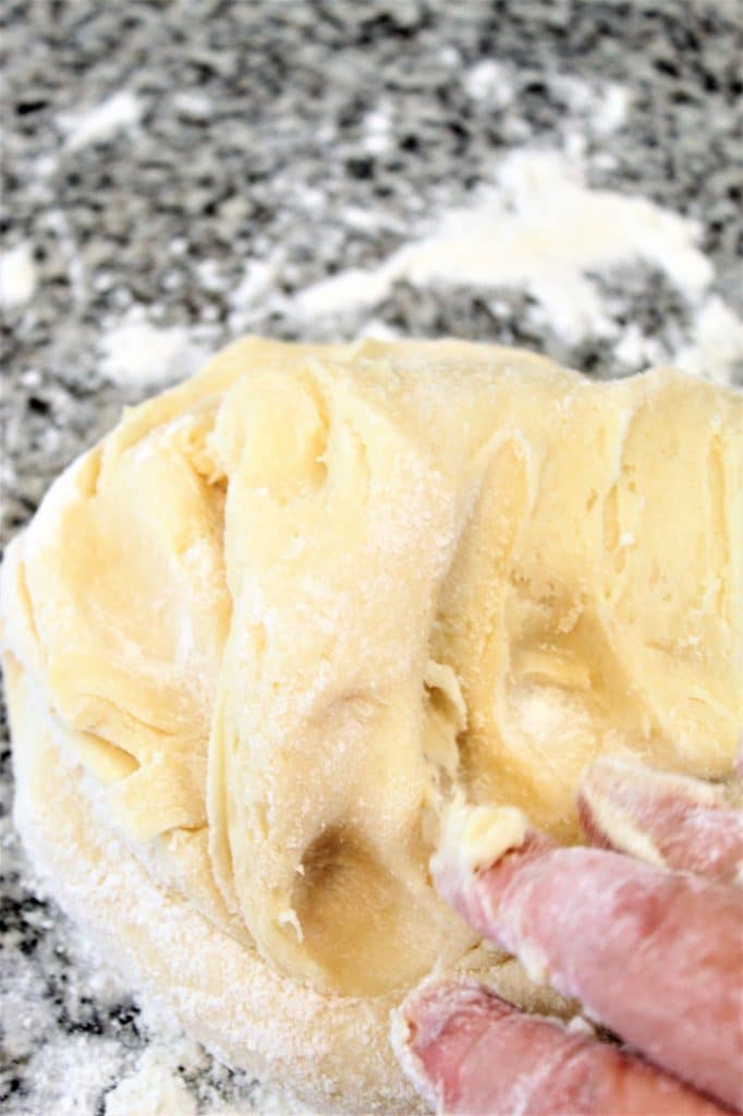 showing texture of gluten free sweet dough