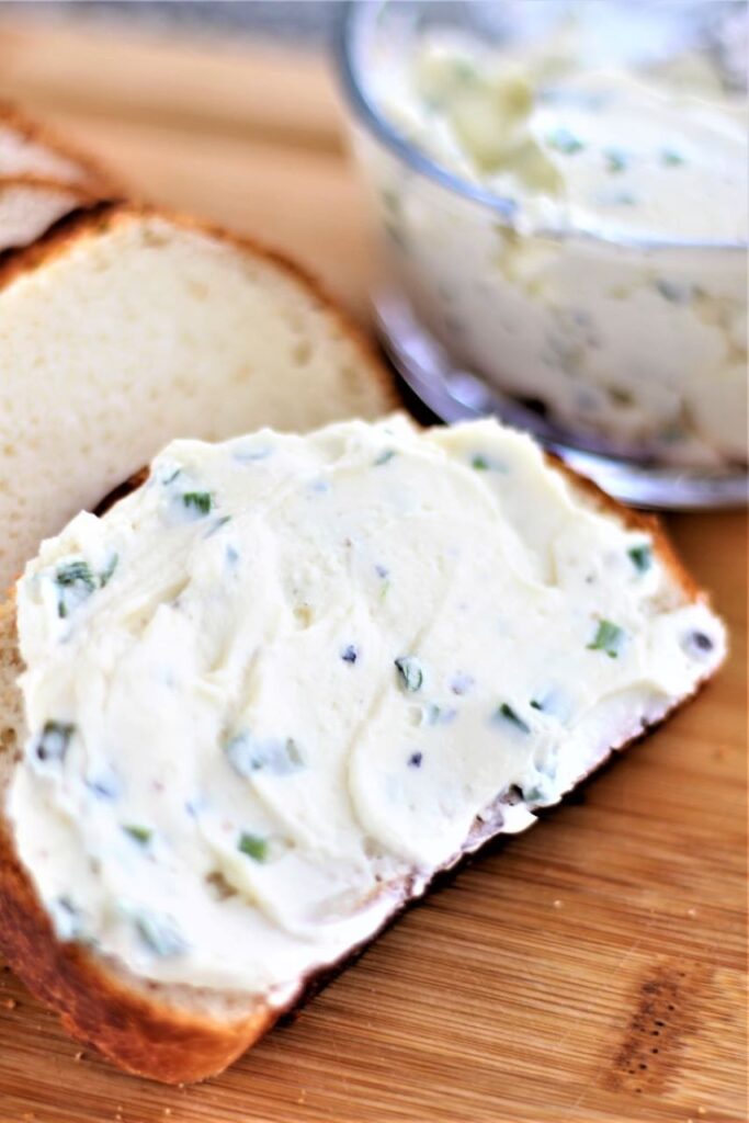 easy incredible chive butter spread on bread