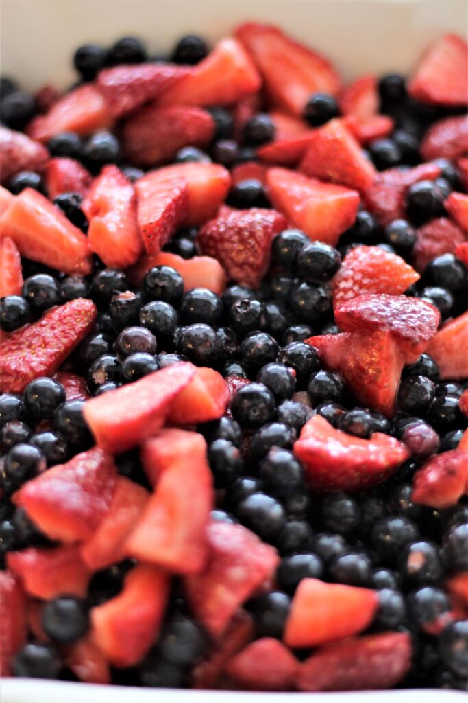 berries in prepared pan