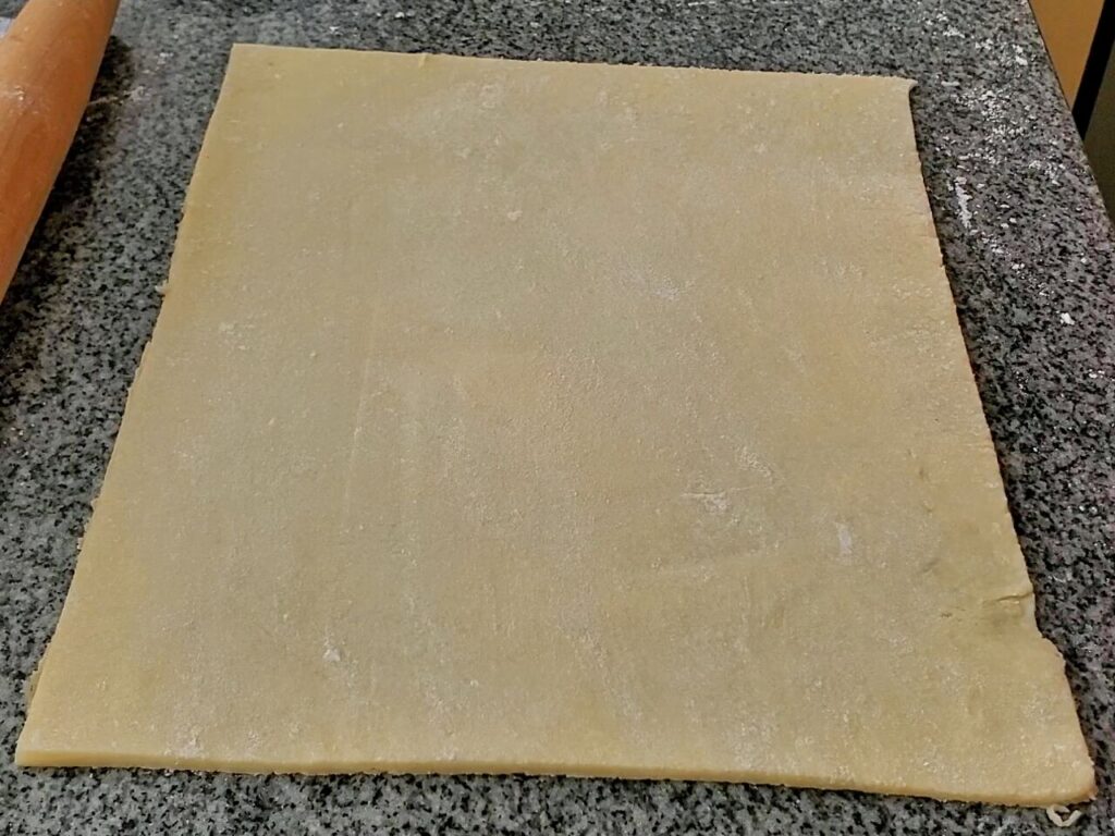 sheet of puff pastry prior to baking