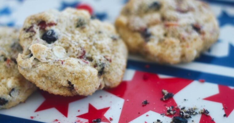 Gluten Free Red, White, and Blueberry Cookies