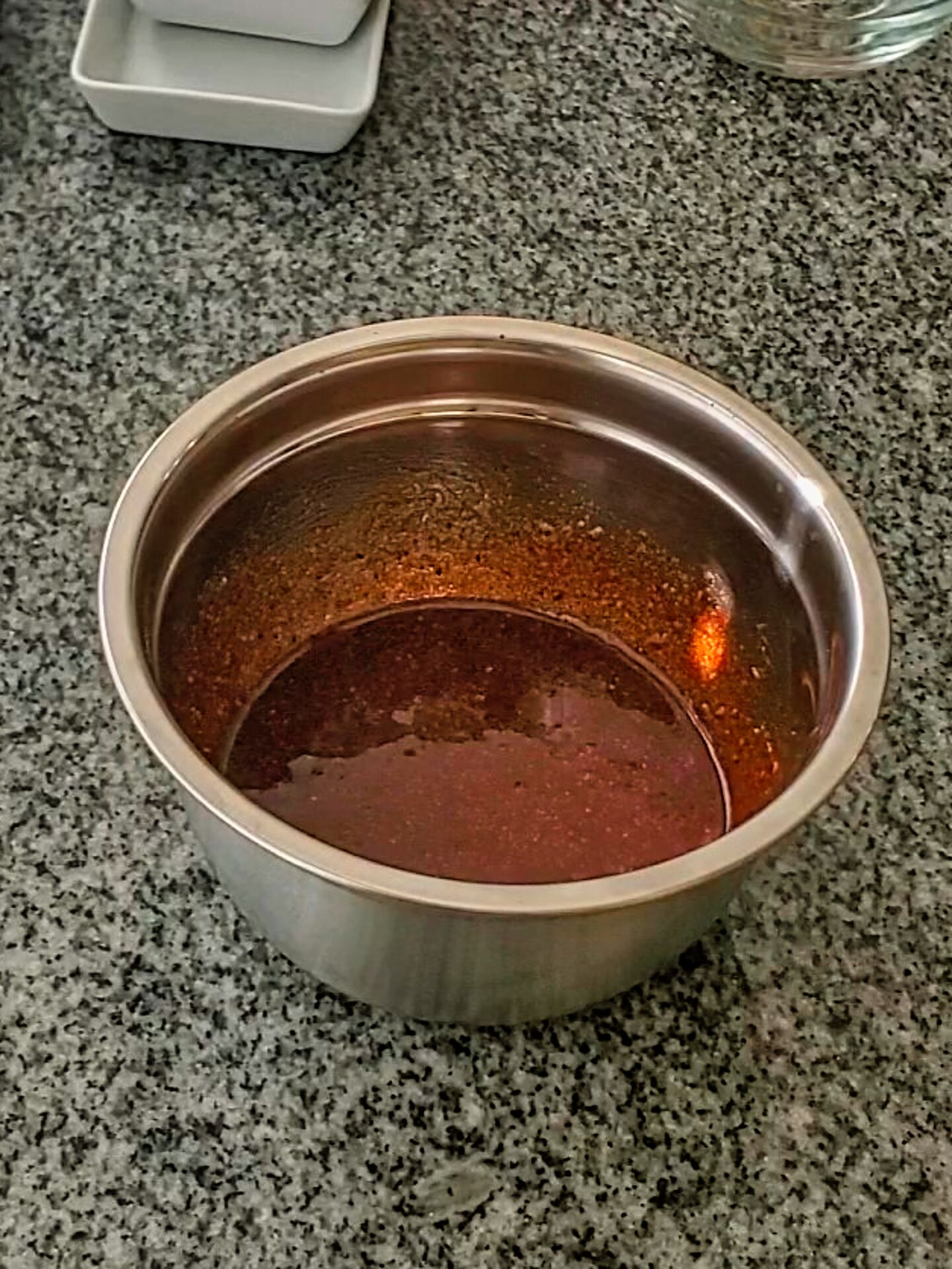 marinade for chicken in small stainless steel bowl