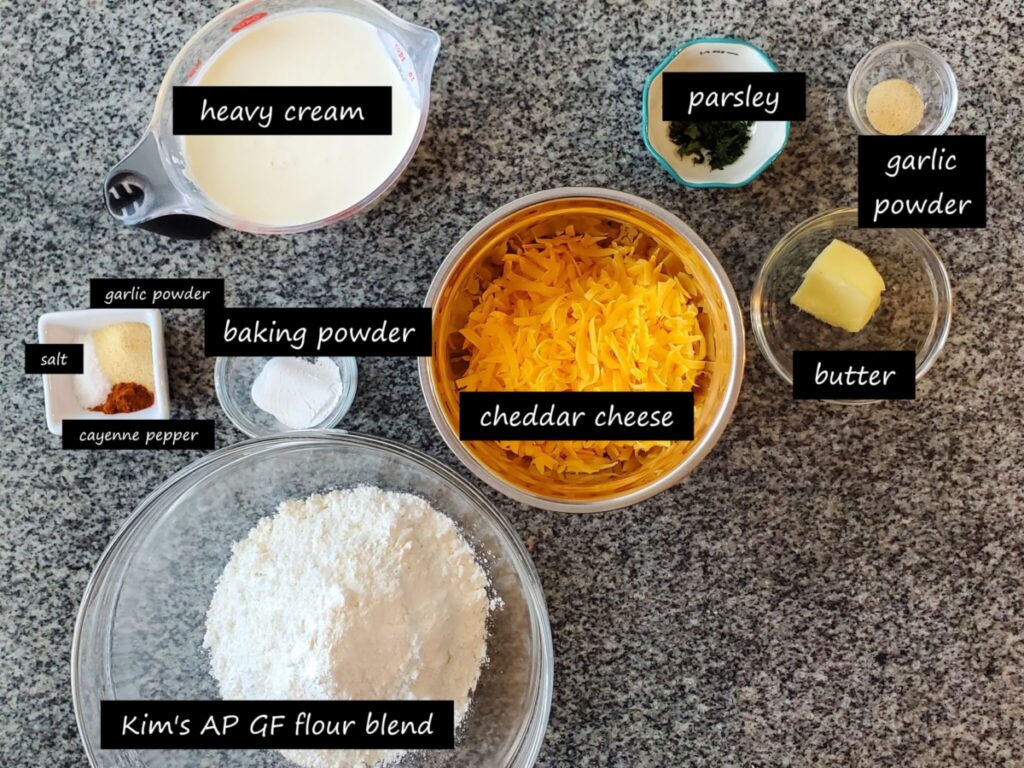 ingredients measured out in individual small bowls on granite countertop