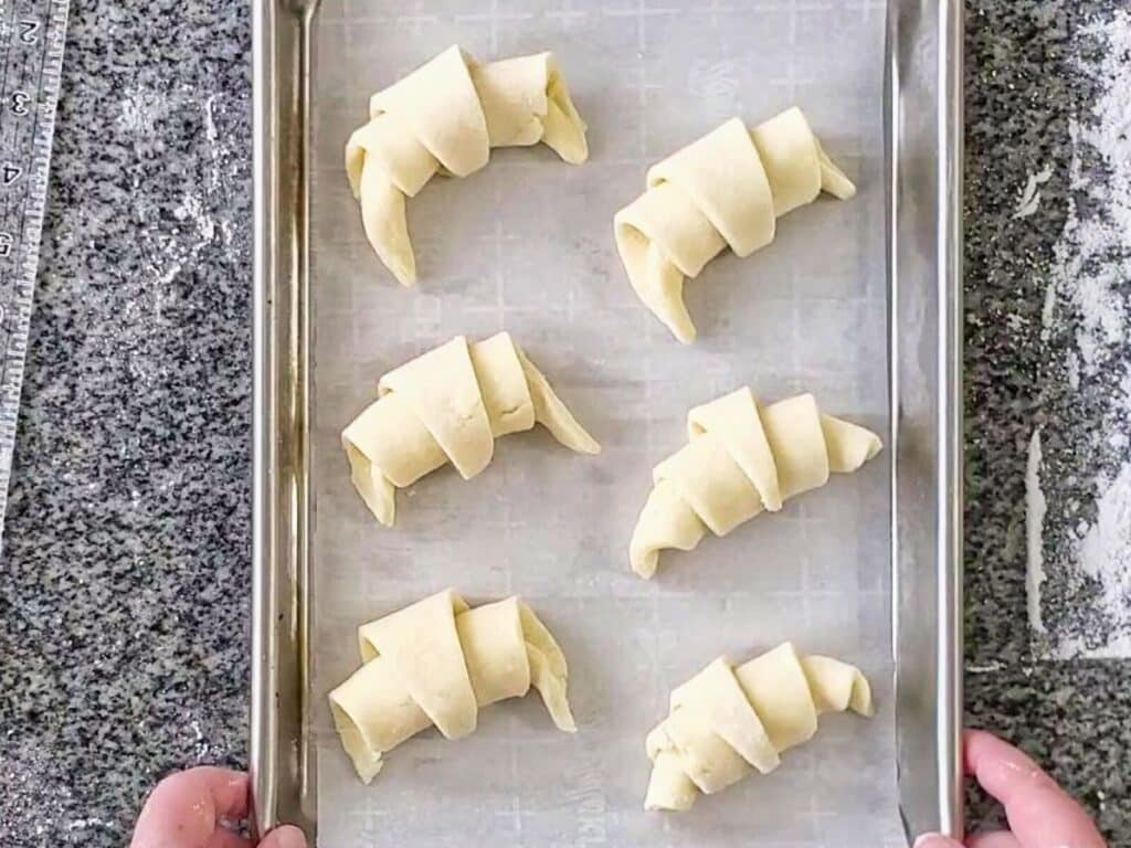 crescent rolls ready to rise.