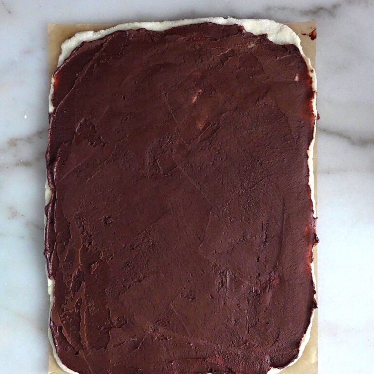 gluten free chocolate babka spread with chocolate filling
