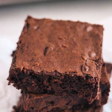 three brownies stacked on top of each other.