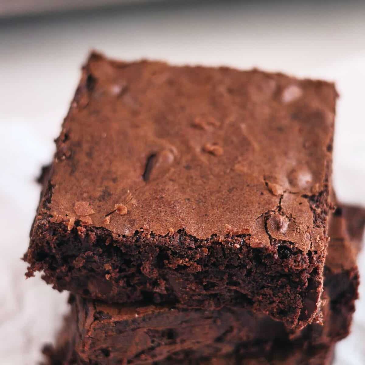 three brownies stacked on top of each other.